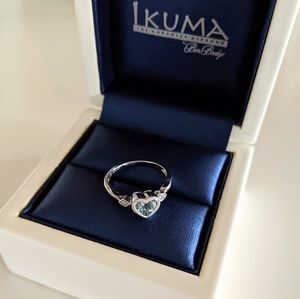 14k Aquamarine Heart Ring
